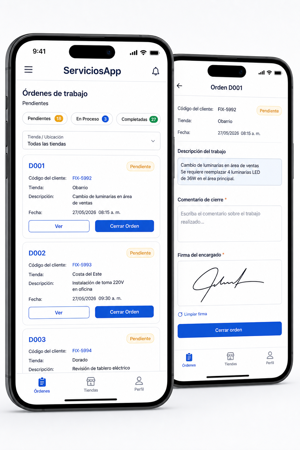 Ilustración de presentación de Servicios_APP en dos teléfonos